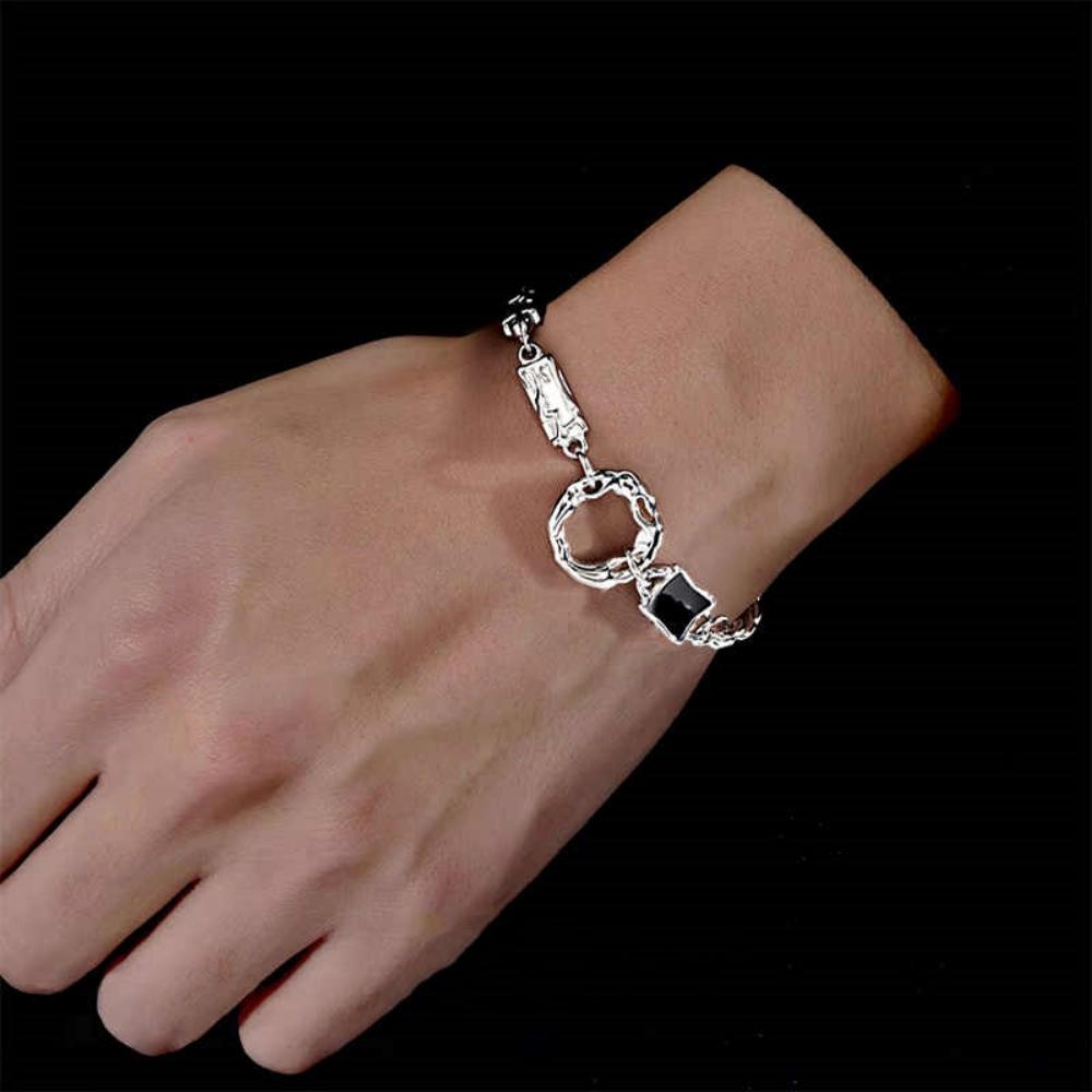Trendy Heart Pendant Bracelet For Man Woman Non Fading Titanium Steel Hip Hop Luxury Love Couple Jewelry Kpop Gift Accessories
