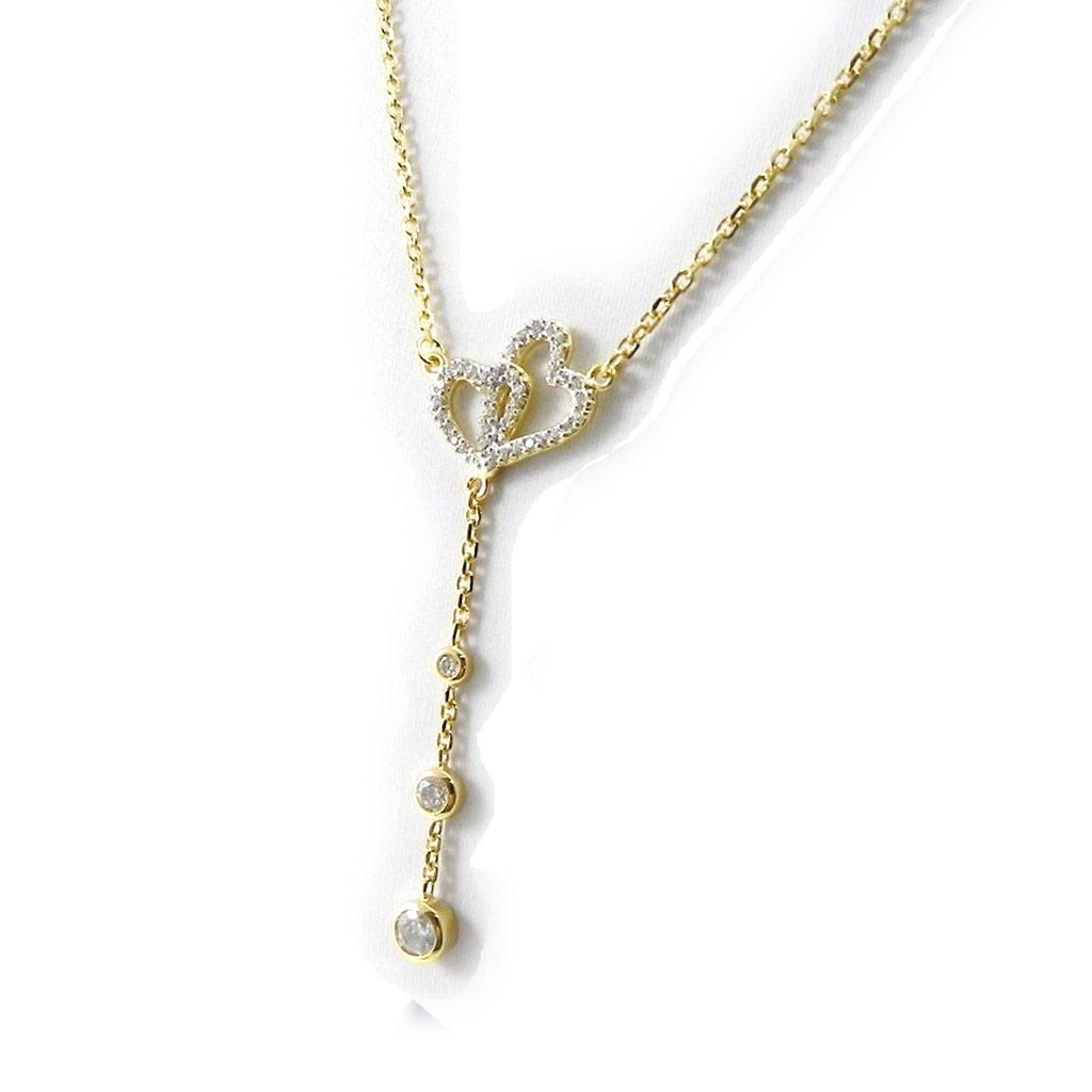 Les Trésors De Lily [I4325] - Gold-plated Necklace 'Love' White Gold - 5 Cm