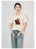Three-Dimensional Goldfish Sequin Embroidery High Elastic Fashion Casual T-shirt