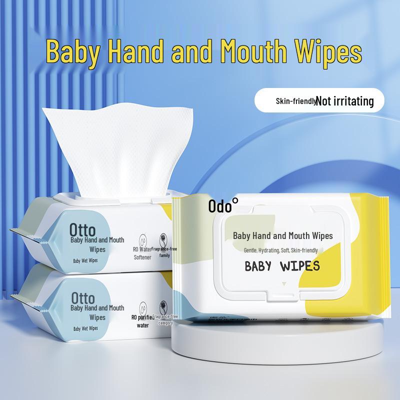 Baby Hand & Mouth Wipes - Little Yellow Duck Pearl Texture, Disposable for Children.