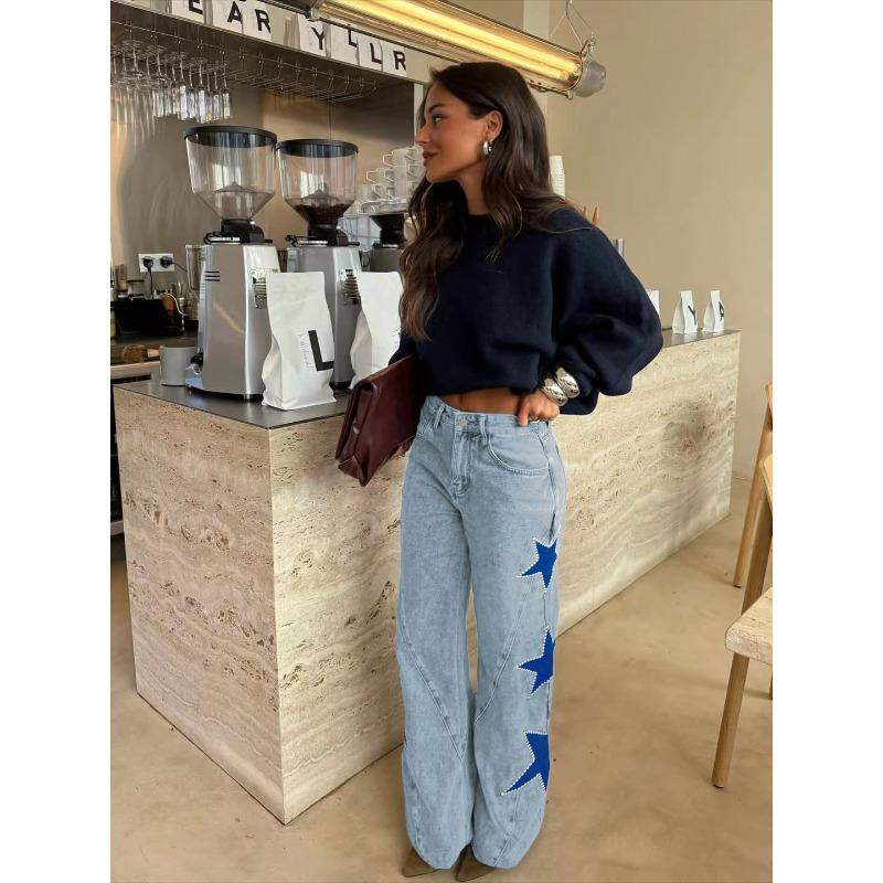 BITCED Women's Fashion Casual Solid Color Print Pants & Capris