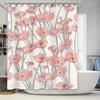 Luxury Pink Floral Shower Curtain Waterproof Washable Polyester Bathroom Decor Customizable Size Available Home Improvement DIY