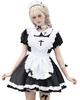 Maid Café Gothic Gothic Klein Größe M [FULINE] Kostüm, Cosplay, Maid, Halloween, Lolita, Niedlich, Alice-inspiriertes Kreuz, Kleid, Länge, Schwarz,