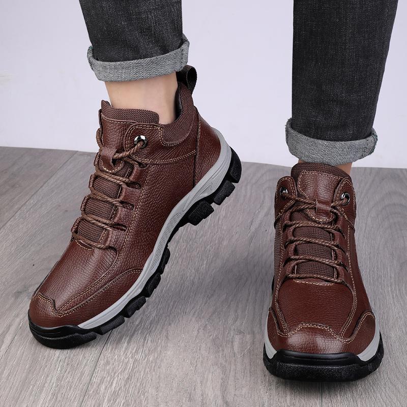 Fashion Stylish Men Winter Plush Snow Boots Classic Male Hiking Shoes All-match Male Comfortable Basic Boots New Brand Men Casual Shoes