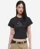 DNSR (W) Vintage Crop Half T-Shirt Black