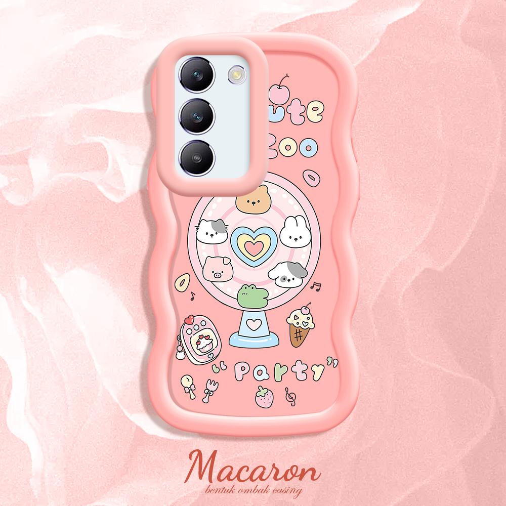 

Окрашенный узор Big Wave Edge Мягкий силиконовый материал Macaron чехол для телефона противоударный защитный резиновый чехол для OnePlus Vivo Motorola Moto Vivo Y1S розовый