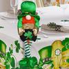 St. Patrick's Day Long-Legged Gnome Doll with Four-Leaf Clover - Green Ornament for Home Decor