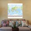 World Map-Geographic Map with Cities,Wall Hanging,Frameless,Home Decor,Study,Geographical Tools,Tourism/education Tools