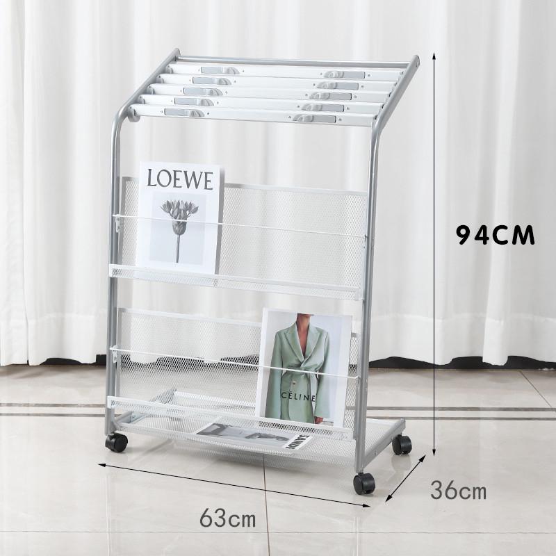 Newspaper & Magazine Display Stand with Brochure Holder for Office Organization and Storage