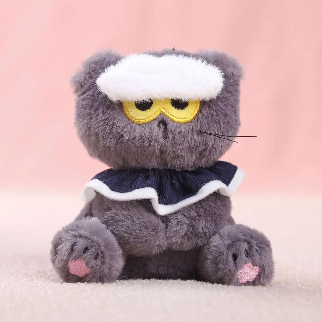 Cute Anime Angry Cloud Cat Plush Keychain Soft Fluffy Cartoon Kitten Plushie Doll Kawaii Kpop Idol Stuffed Pendant Bags Decor