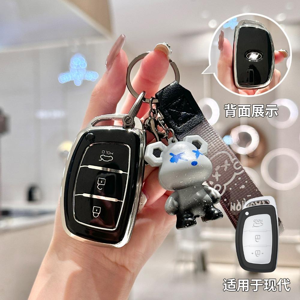 3 Buttons TPU Car Smart Key Case Cover For Hyundai Creta Ix35 Ix45 I10 I30 I40 Tucson Santa Fe Rena Sonata Elantra Shell Fob