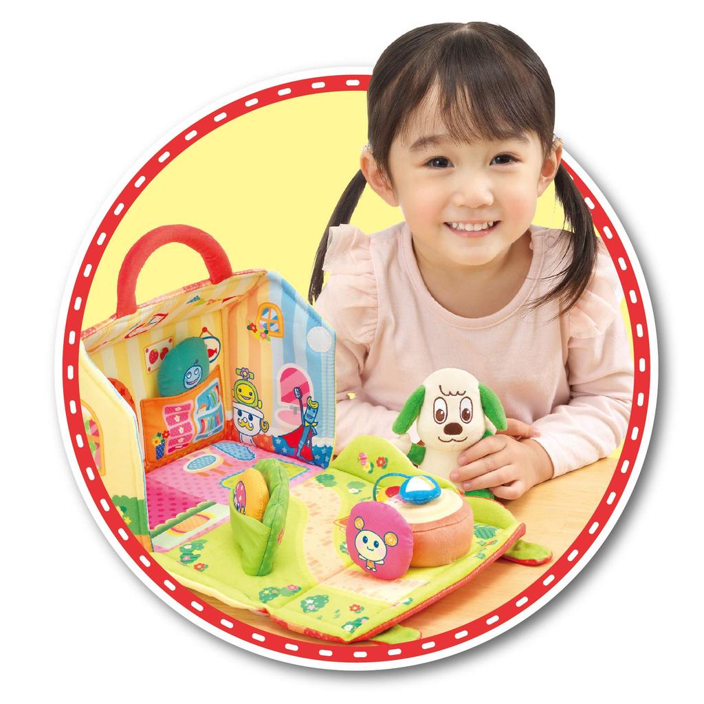 JOYPALETTE Wanwan and Utan - Spread and Play! Soft Hide-and-Seek House, W220mm X H240mm X D130mm (when House Is Closed)