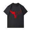 Men's 100% Cotton Crew Neck Short Sleeve T-Shirt, Stylized Red Bull Horn Graphic Printed Casual Soft Breathable Lightweight Daily Wear Tee for Men, Co