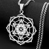 7 Chakra Sacred Geometry Metatron Necklace for Women Men Flower of Life Stainless Steel Necklaces Reiki Healing Jewelry Gift