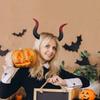 Horn Hairband Devil Horn Headband Black Cosplay Hair Hoop Set for Halloween Dress Up Imitation Bull Horns Beauty