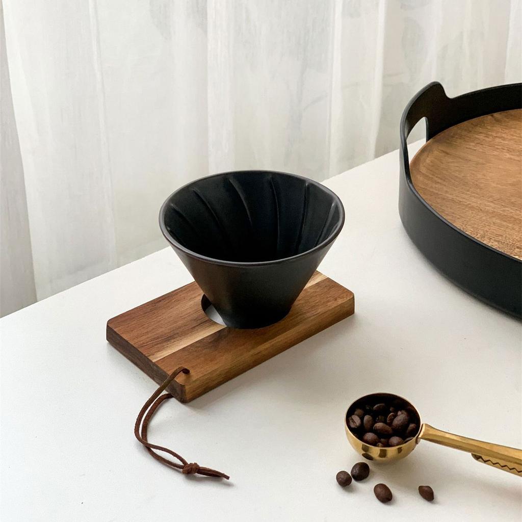 Porcelain Hand Brewed Conical Coffee Filter Reusable Dripper Cone Holder for Home Office Camping and Travel Use