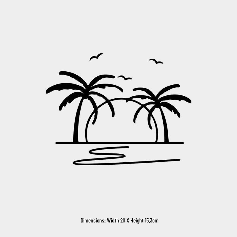 Hawaiian Sunset Beach Windmill Reflective Car Window Sticker