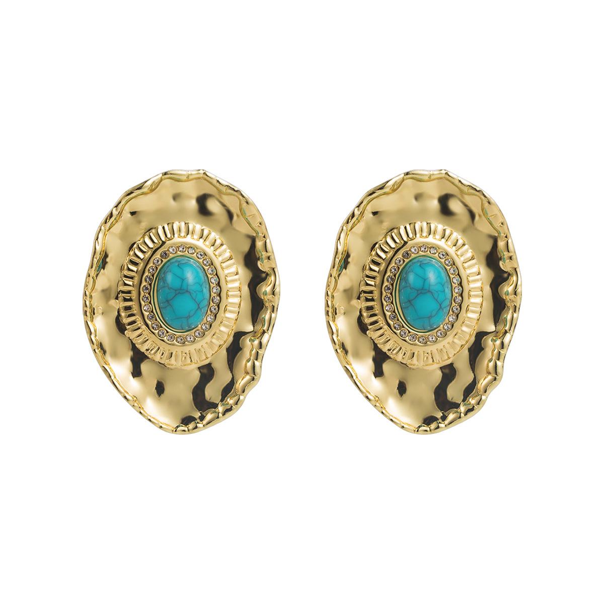 Серьги Ретро Преувеличенный Дизайн Французский Элегантный Характер Роскошный Высококачественный Изящный Модный Серьги Украшение Для Женщин бирюзовый