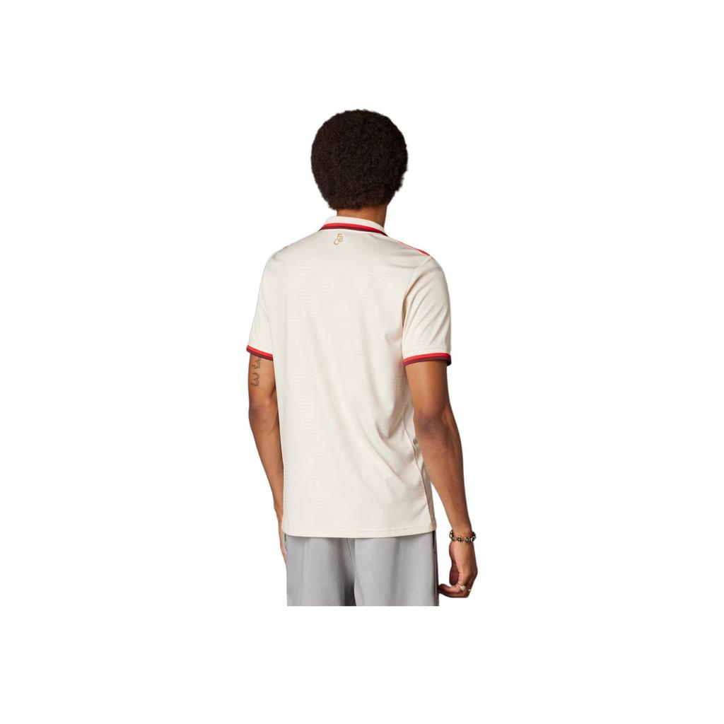 Adidas Originals SS24 24/25 Third Jersey FC Bayern Series Letter Casual Short Sleeve Retro Football Shirt Men Tops Beige IZ3129