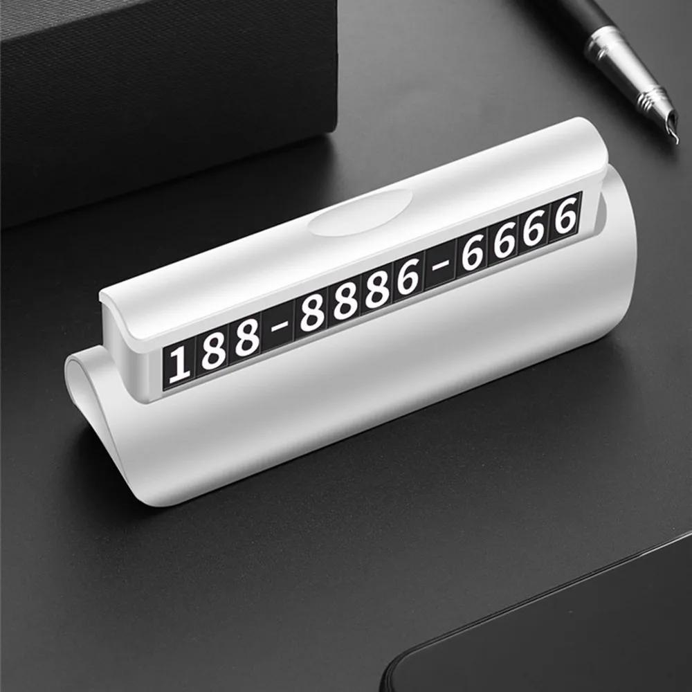 Car Accessories Mini Portable Telephone Number Plate With Switch Phone Number Business Card Temporary Parking Card Plate