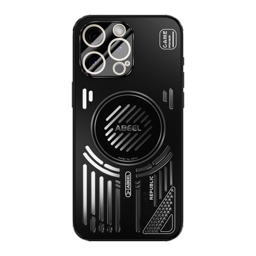 For iPhone 14 Pro Magnetic Case Aluminium Alloy+PC+TPU Hollow Heat Dissipation Phone Cover