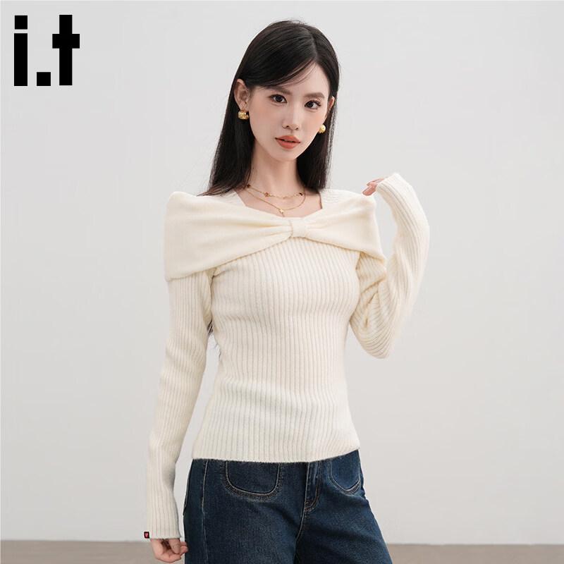 CHOCOOLATEit Women s Twisted Knot Off-Shoulder Pullover Sweater One Size