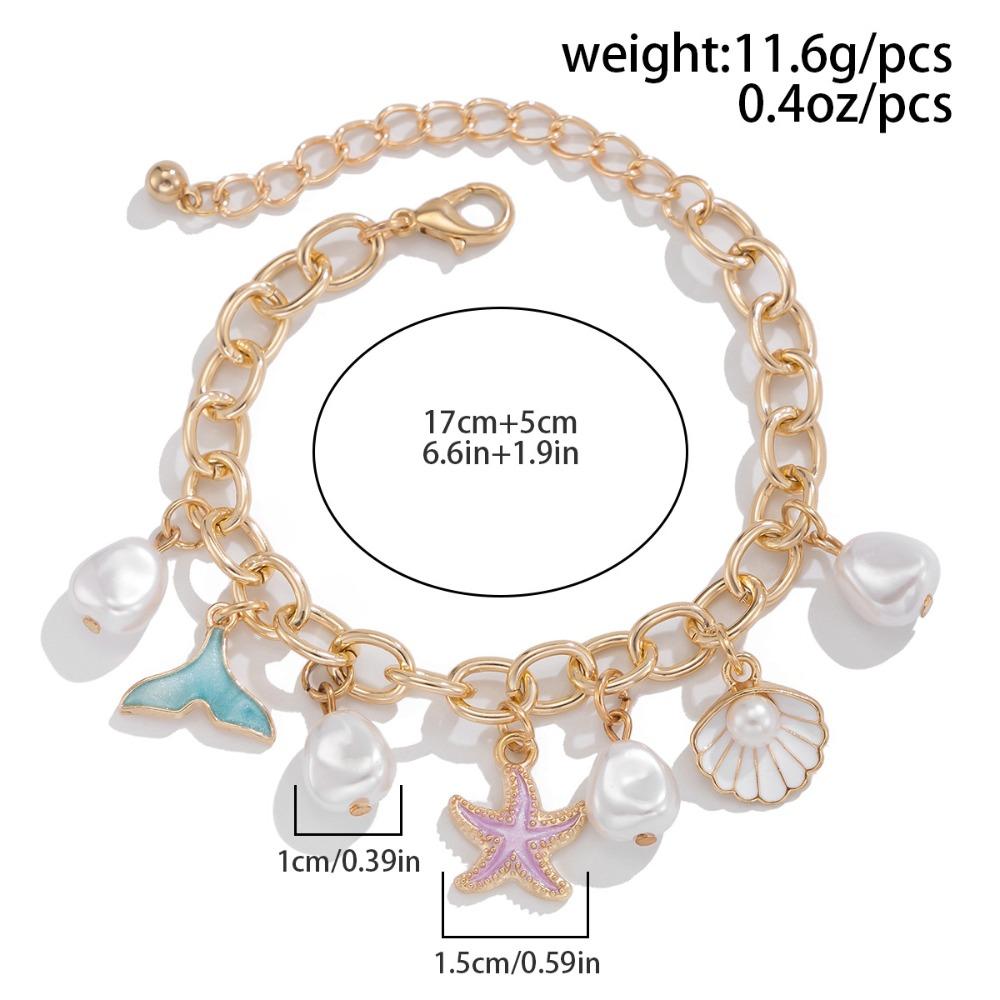 Sweet Ocean Beach Wind Necklace Starfish Shell Pearl Necklace