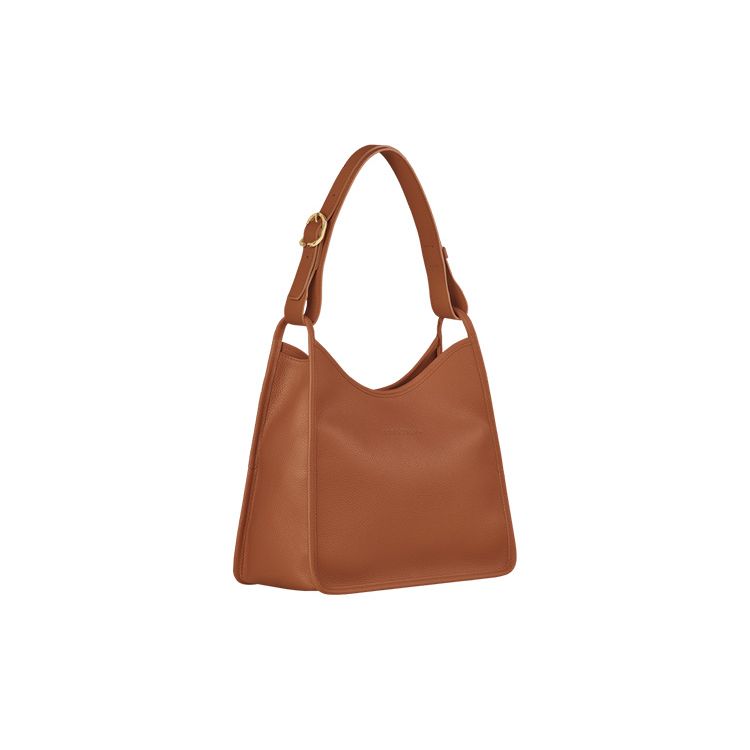 Longchamp Le Foulonné Metal Hardware Silver Leather Crossbody Shoulder Bag Women Bags Brown 10155021121