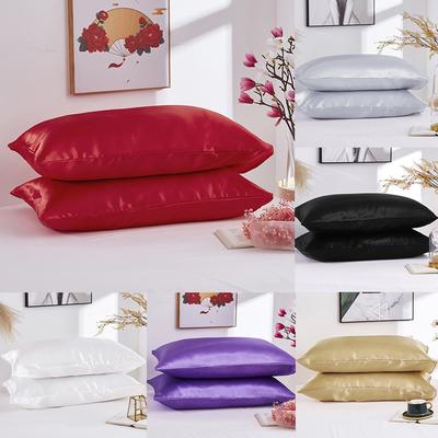 Pillowcase Satin Silk Solid Color Bedding Envelope Closure Pillowcases