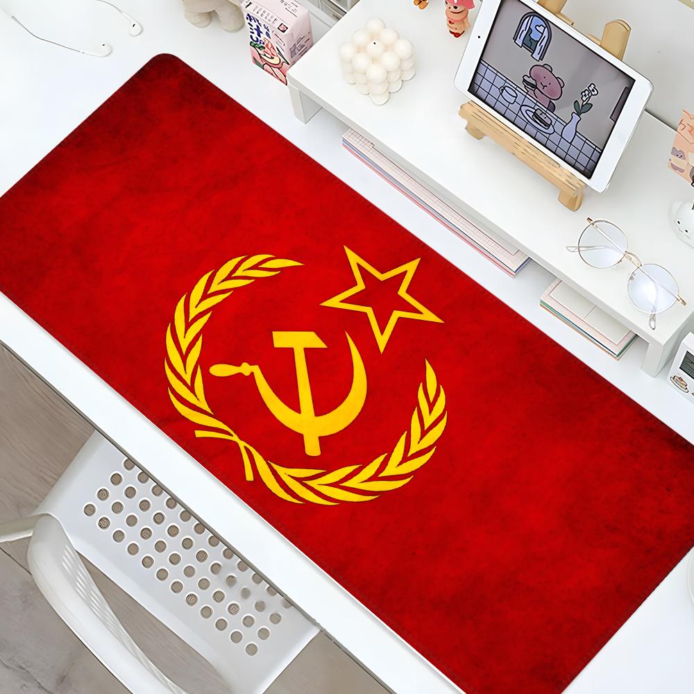 Sowjetunion UdSSR Flagge Mauspads Gaming Verriegelungskante Großer Computer Gamer Groß Gummi Schreibtisch Dekoration Kunst Mauspads Laptop Schreibtischmatte
