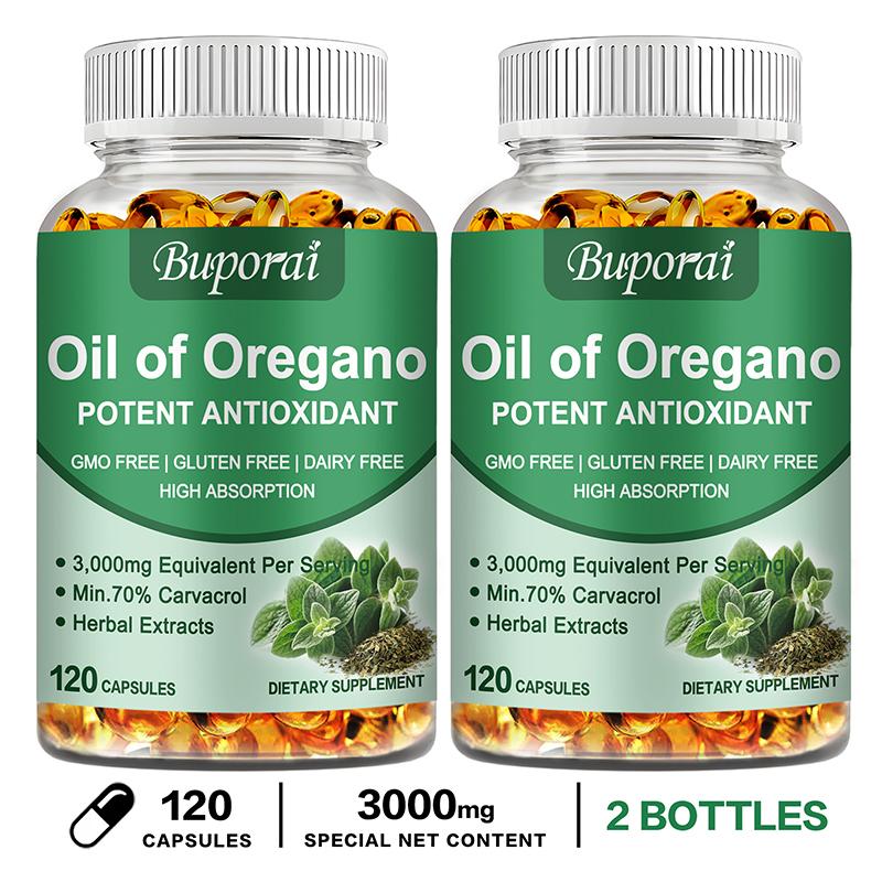 Buporai 3.000 mg Oregano Olie Capsules - Immuunsysteem en Darmgezondheid
