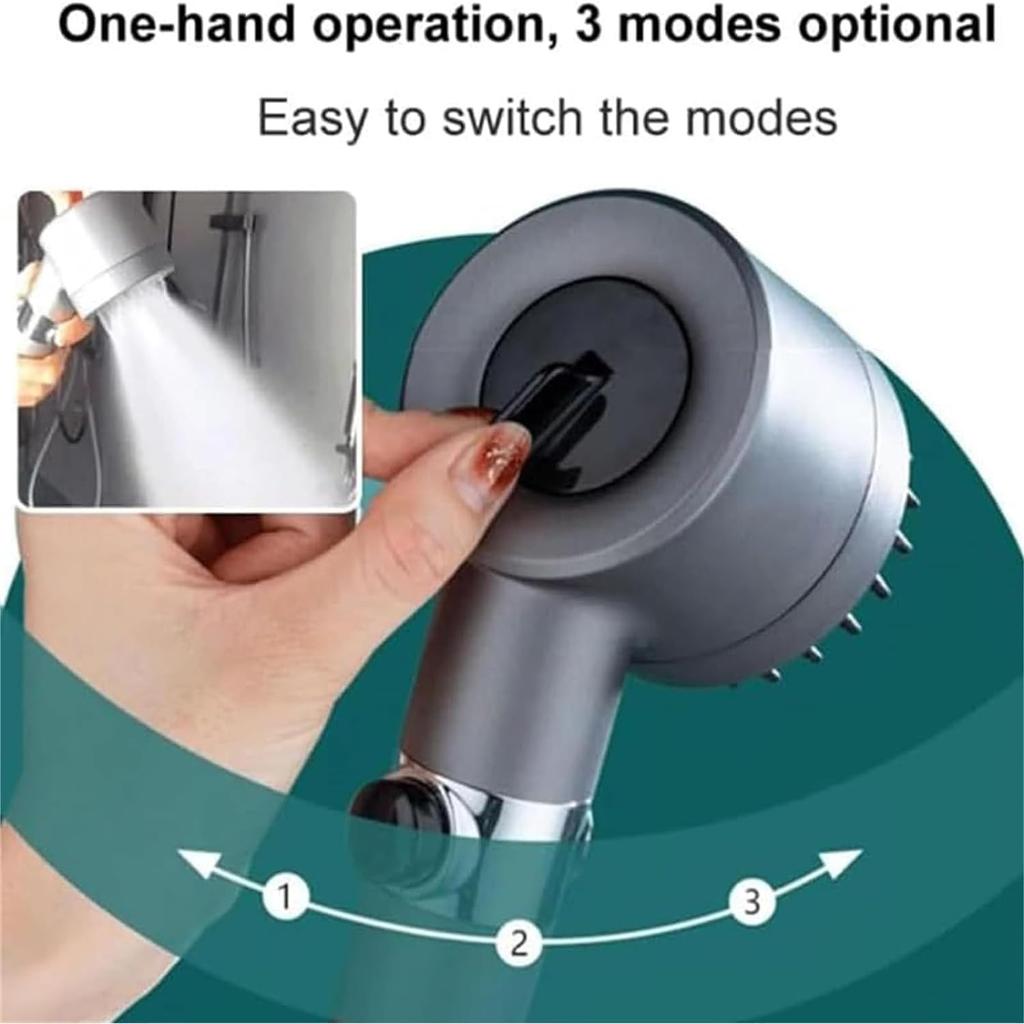 Ion Shower Drops Head Filtered Showerhead With Five Filters,Filtered Shower Head With Handheld,High Pressure Turbo Showerhead,Reusable