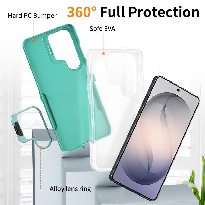 Luxury Candy 2IN1 Stand Clear Case For Samsung Galaxy S26 Ultra S25 S24 S23 S22 Plus Shockproof Metal Camera Bracket Armor Cover