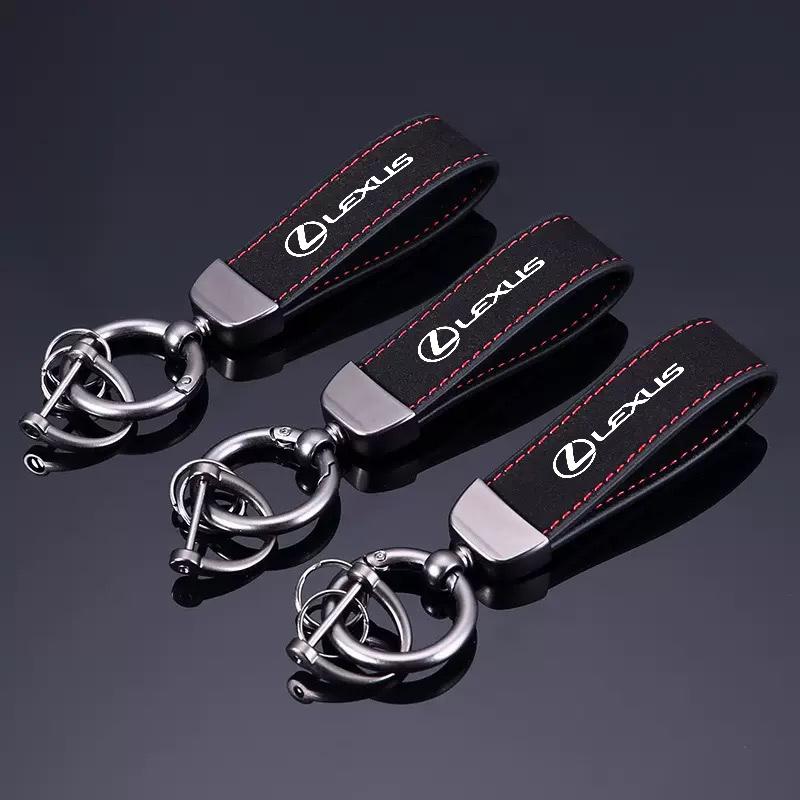 Suede Leather Alloy Car Keychain Keyring Pendant For Lexus F SPORT ES RX NX LS UX LM LX GX LC RZ IS CT GS RC HS LBX Accessories