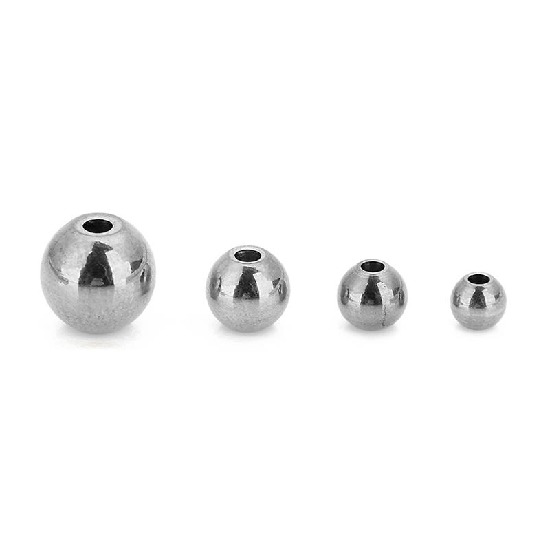 30/50pcs 4 5 6 8 mm PVD Stainless Steel Spacer Beads Never Fade Round Necklace Beads For DIY Bracelet Findings Jewelry Making