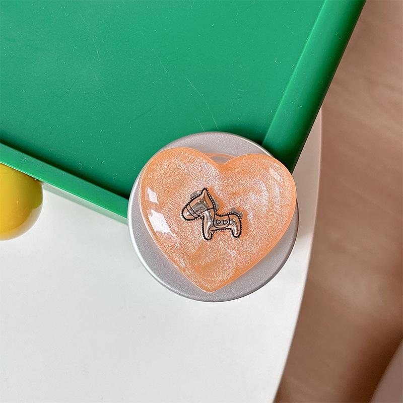 Glitter Heart Airbag Mobile Phone Holder with Magnetic Suction