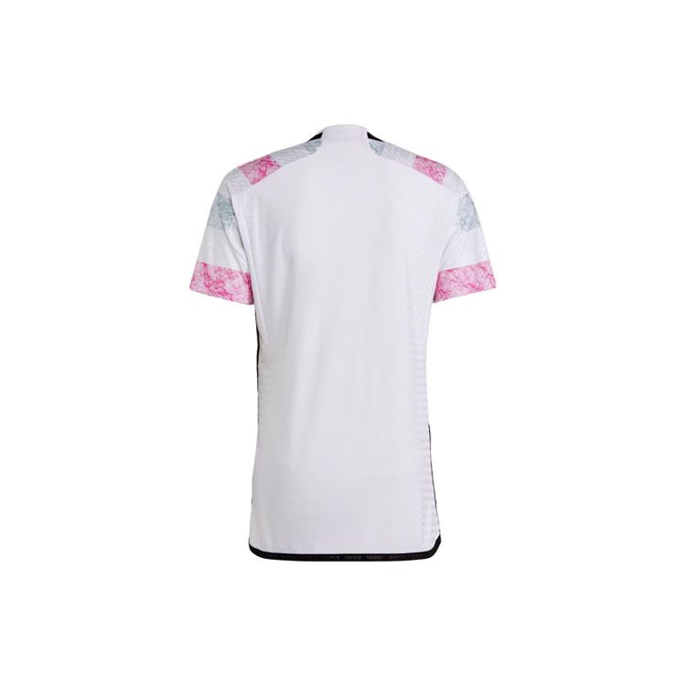 adidas Juventus 23/24 Away Authentic Short Sleeve Soccer Jersey White Pink Grey HR8246