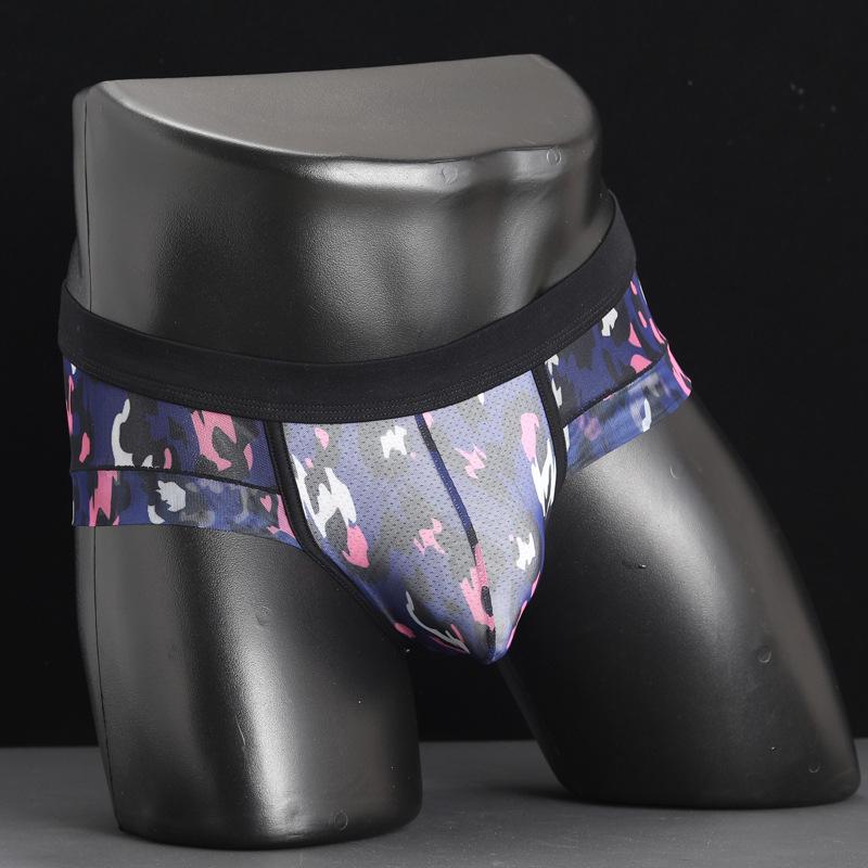 Men's Printed Underwear Transparent Breathable Thin Triangle Pants Men's Loose Sports Large Comfortable