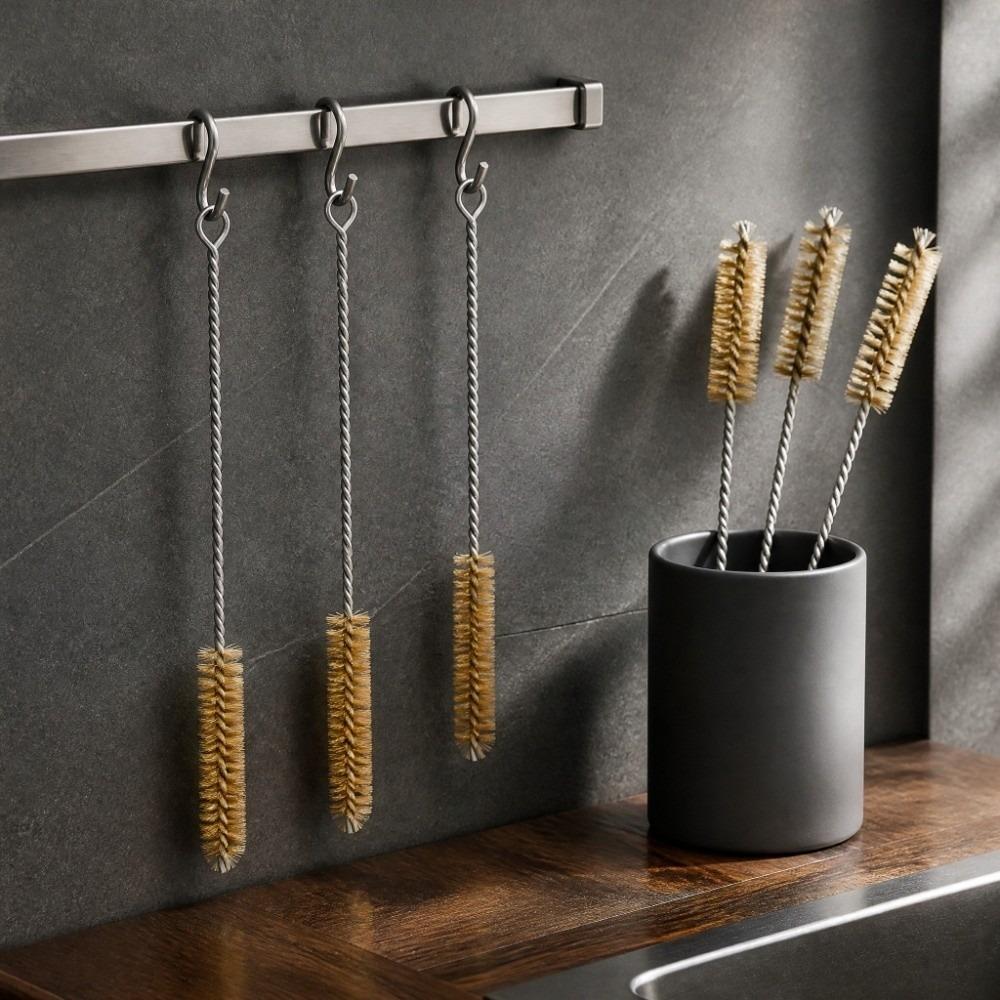 5pcs Test Tube Cleaning Brass Cylinder Wire Tube Pipe Cleaning Brush Cleaning Tool  Rust Removal