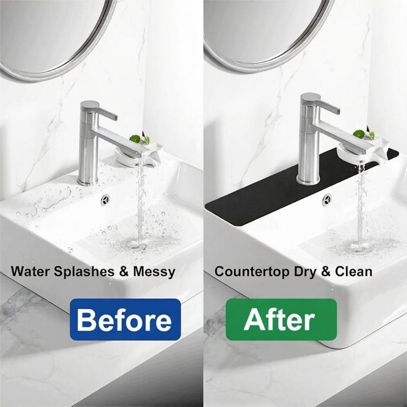 Nonslip Faucet Mat Customizable Kitchen Sink Mat Splash Guard Quick Drying For Soap Dispenser Lock Moisture Effectively