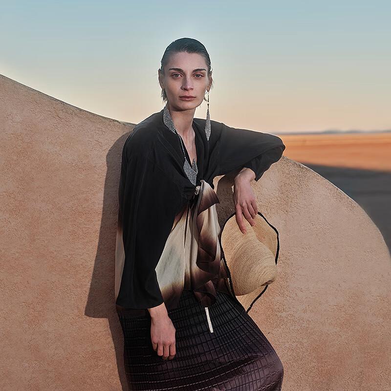 

LESS 2025 Летняя свободная А-силуэтная шелковая куртка M