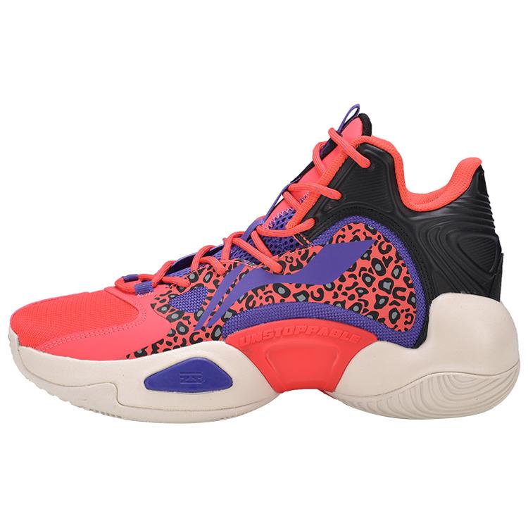 New LiNing Power 6 V2 Cushioning Support Coverage Mid top Basketball Shoes Men's Red Black Purple ABAQ005-1