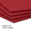 Uxcell Felt Coasters, 4-Piece Hexagonal Absorbent Pads for Drink Cups, Pots, Bowls, Vases, Red