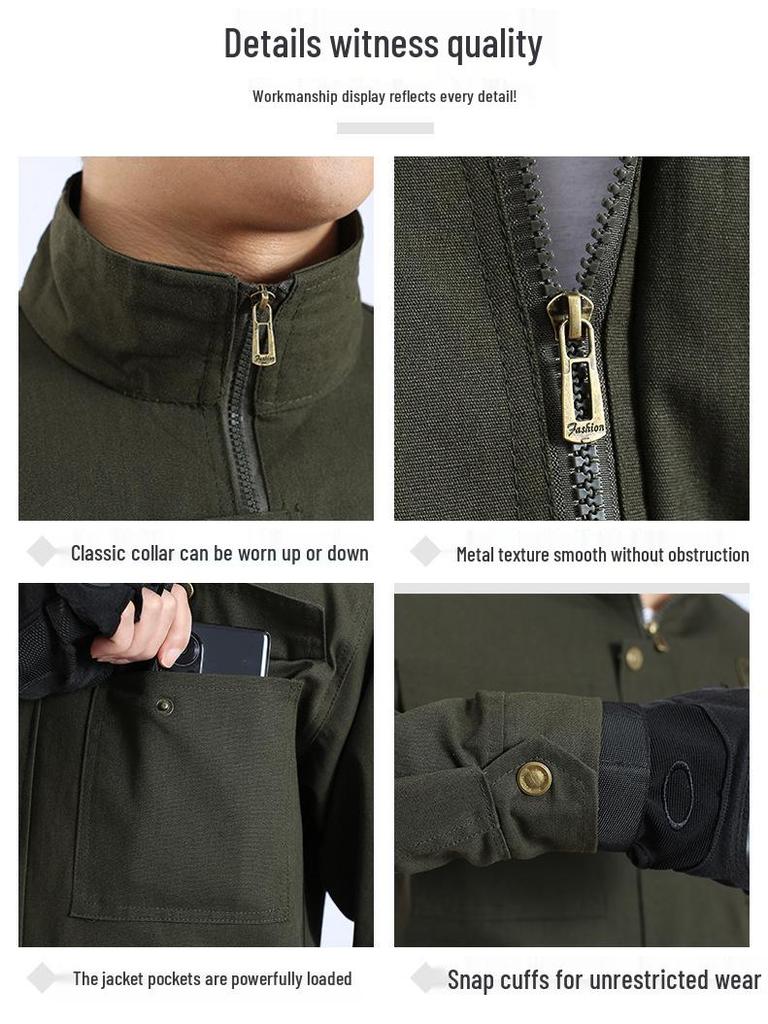 Robuste Arbeitskleidung für Herren: Frühjahrs-/Herbst-Hitzeschutz-Anzug, verschleißfest, für Autoreparatur, Elektroschweißen und Bauwesen.