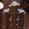 Zinc Zinc Alloy Bridal Headwear Light Colors Earrings Hairpin Set Wedding Dress Hair Accessories  Hanfu