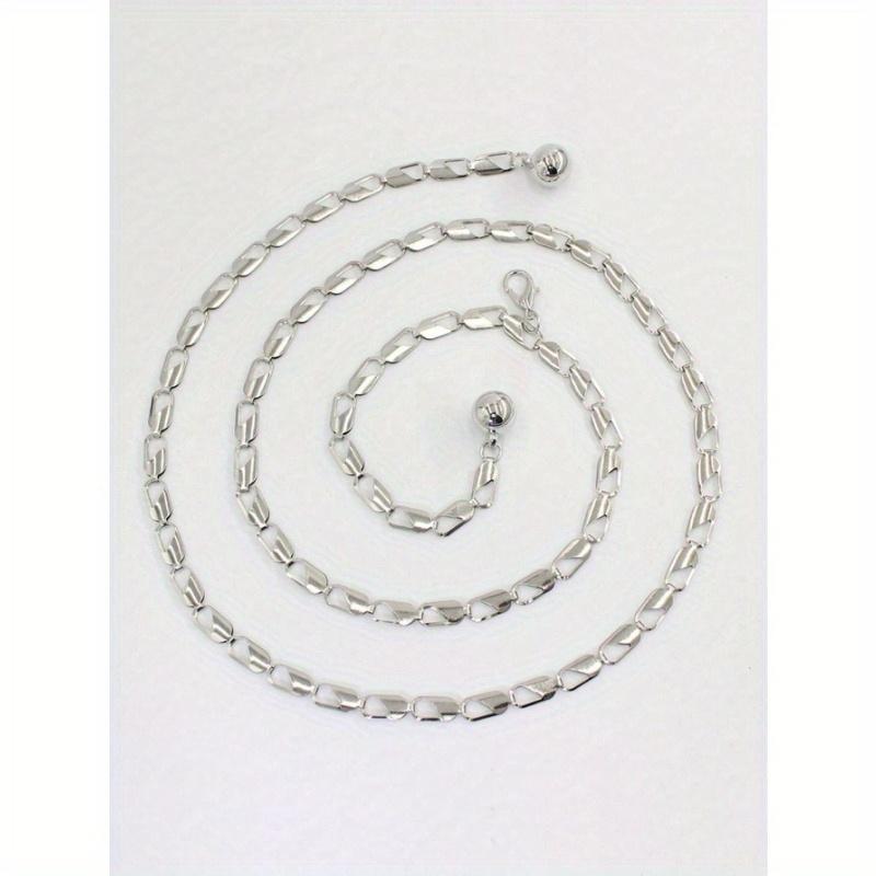 1pc Stylish Zinc Alloy Chain Waist Belt, Gold/Silver Color, Versatile Metal Waist Chain To Match Dress, Skirt, Pants, Suitable For Valentine's Day
