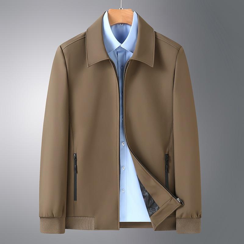 Men's Jacket Spring and Autumn New Business Casual Solid Color Lapel Middle-aged Leadership Executive Jacket Jacket