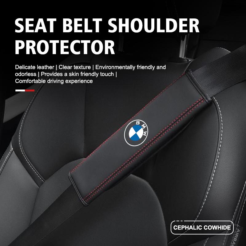 2025 Hot Leather Car Seat Safety Belt Shoulder Protection Padding For BMW E90 E60 E46 E39 F30 F10 E87 X3 X4 X5 X1 G30 G20