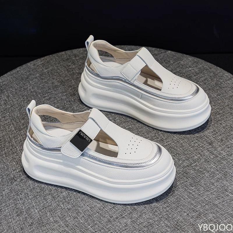 Mode Mesh ausgehöhlt lässige weiße Schuhe Sommer atmungsaktiv dicke Sohle höhenerhöhend vielseitig modisch schlichte Damenschuhe