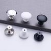 Mushroom-shaped Porcelain White And Black Single-hole Handle Wardrobe Cabinet Round Stainless Steel Modern Simple Drawer Handle
